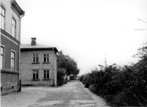 Hagalund, sextiotal. Järnvägen till höger. Foto: Rivningsarkivet, Stadsarkivet.