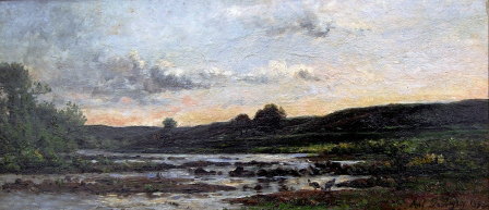 Karl Daubigny, På strandkanten vid Yport, 1873.