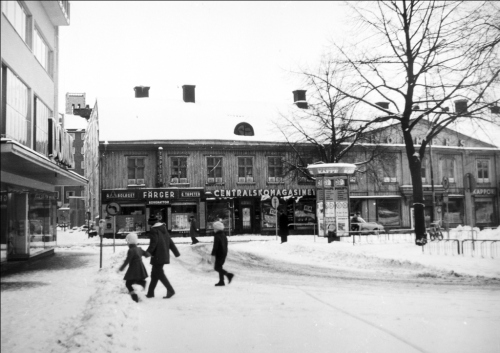 Stora torget mot söder, sextiotal. Foto: Lennart Mårtenssons samling.